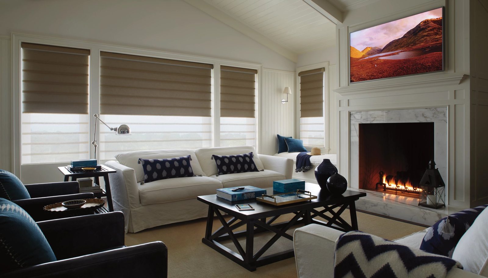 Custom motorized shades in Oklahoma City home