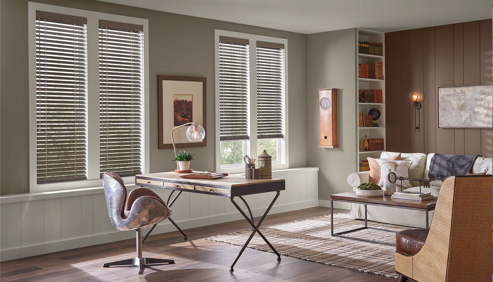 Custom wood blinds installed in Oklahoma City home